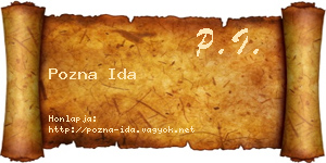 Pozna Ida névjegykártya